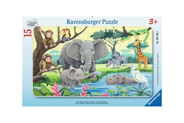 puzzle ravensburger animale din africa 15 piese 06136 1