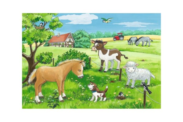 Puzzle Ravensburger - Animale La Ferma, 2x12 piese (07582) - imagine 3