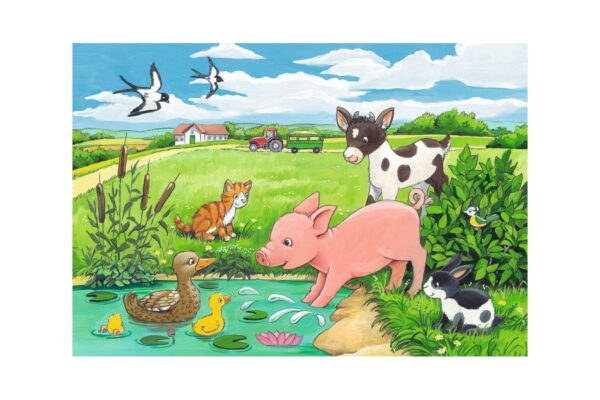 Puzzle Ravensburger - Animale La Ferma, 2x12 piese (07582)