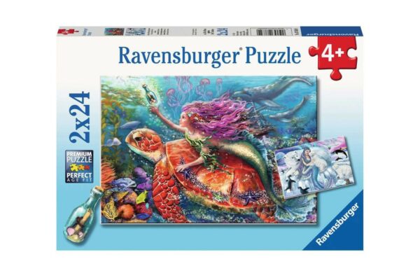 puzzle ravensburger aventura sirenei 2x24 piese 07834 1