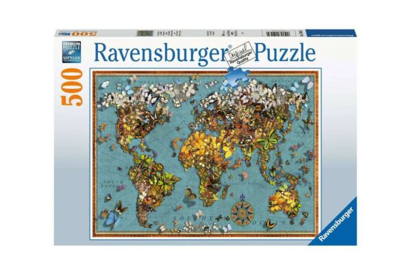 puzzle ravensburger butterfly world map 500 piese 15043 1