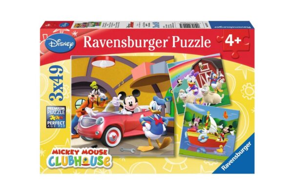 puzzle ravensburger clubul mickey mouse 3x49 piese 09247 1