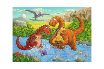 puzzle ravensburger dinozauri la rau 2x24 piese 05030