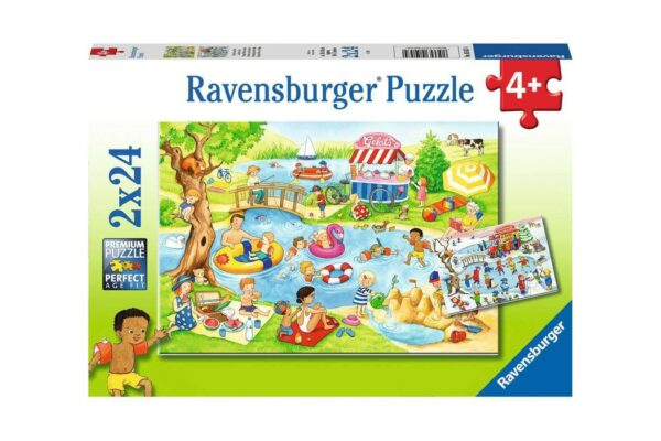 puzzle ravensburger distractie la lac 2x24 piese 05057 1