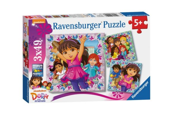puzzle ravensburger dora si prietenii 3x49 piese 09212 1