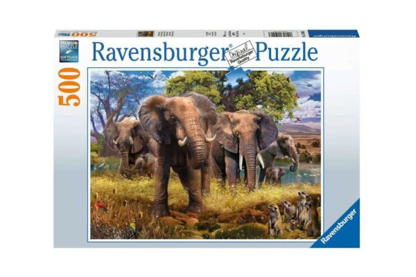 puzzle ravensburger elephant family 500 piese 15040 1