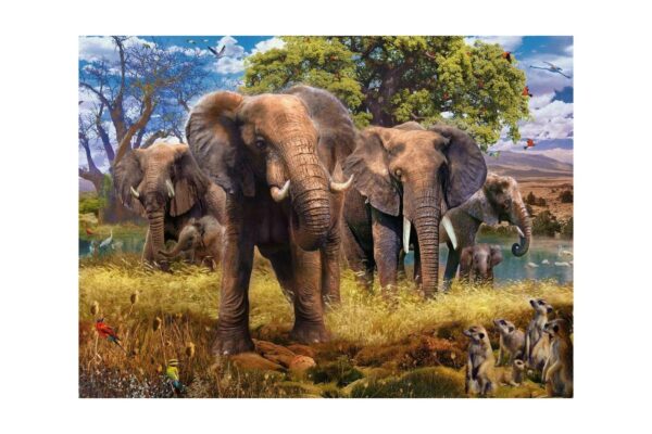 puzzle ravensburger elephant family 500 piese 15040