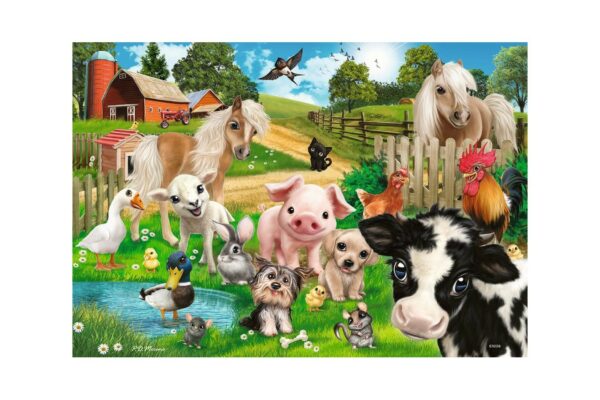 puzzle ravensburger farm animals 2x24 piese 07830