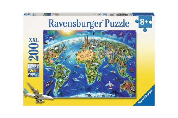 Puzzle Ravensburger - Harta Lumii, 200 piese (12722) - imagine 2