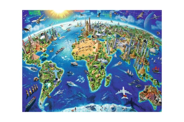 puzzle ravensburger harta lumii 200 piese 12722