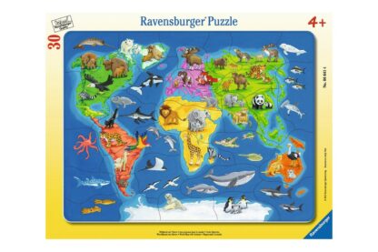 puzzle ravensburger harta lumii cu animale 30 piese 1