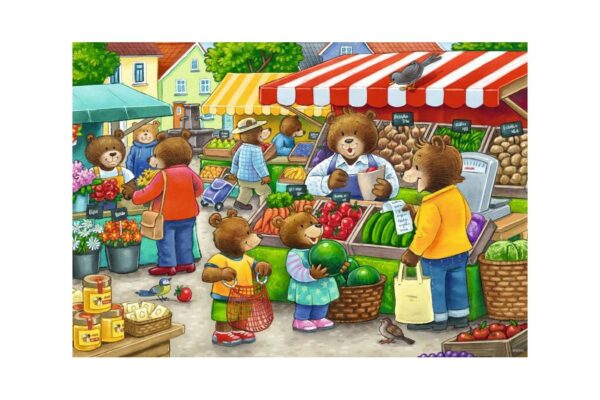 puzzle ravensburger magazin alimentar 2x12 piese 05076