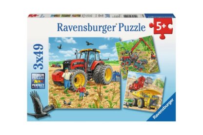 puzzle ravensburger masinarii 3x49 piese 08012 1