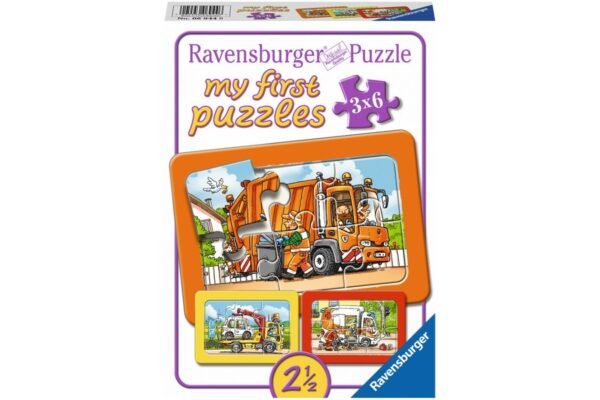 puzzle ravensburger masini 3x6 piese 06944 1