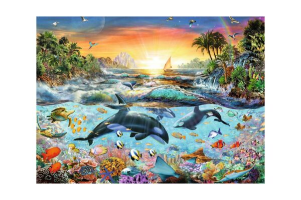 puzzle ravensburger paradisul delfinilor 200 piese
