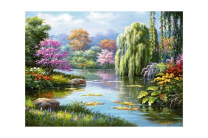 puzzle ravensburger romance at the pond 500 piese 14827