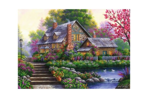puzzle ravensburger romantic cottage 1000 piese 15184