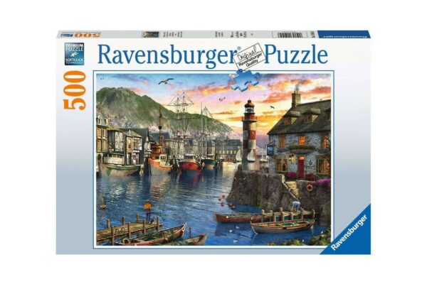 Puzzle Ravensburger - Sunrise at the Port, 500 piese (15045) - imagine 2