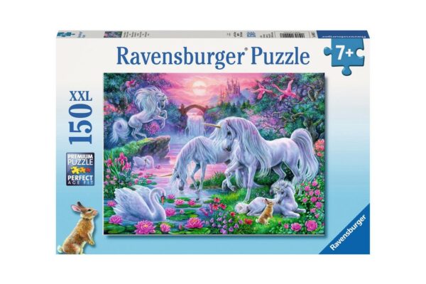 puzzle ravensburger unicorni la apus 150 piese 10021 1
