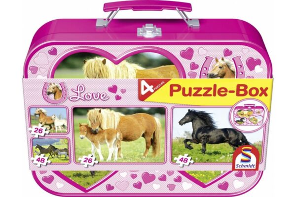 puzzle schmidt cai 2x26 2x48 piese cutie metalica 55588 1