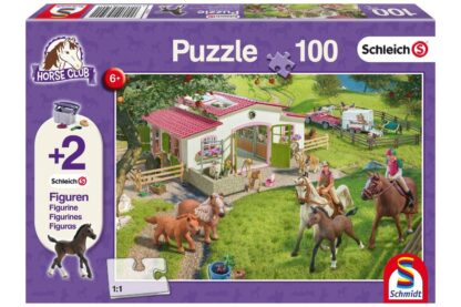 puzzle schmidt calarit la tara 100 piese include 2 figurine schleich 56190 1