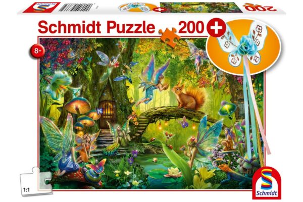 puzzle schmidt fairies in the forest 200 piese contine bacheta magica 56333 1