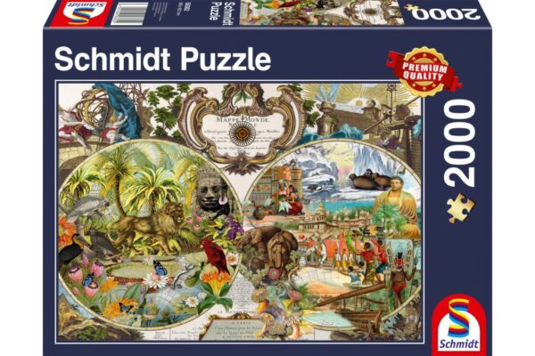 puzzle schmidt harta exotica a lumii 2000 piese 58362 1