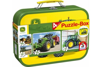 puzzle schmidt john deere 2x60 2x100 piese cutie metalica 56497 1