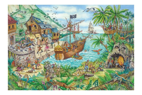 puzzle schmidt pirate cove 100 piese contine steag pirat 56330