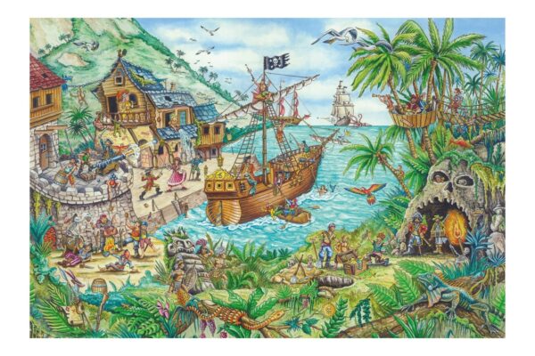 Puzzle Schmidt - Pirate Cove, 100 piese, contine steag pirat (56330)