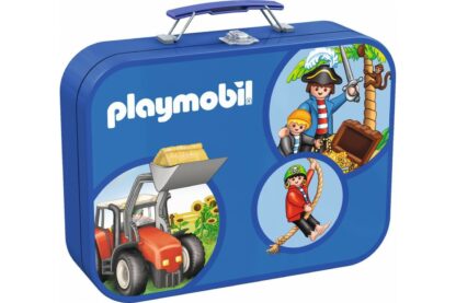 puzzle schmidt playmobil 2x60 2x100 piese cutie metalica 55599 1