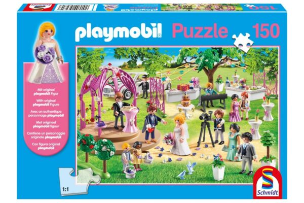 puzzle schmidt playmobil marriage 150 piese include 1 figurina playmobil 56271