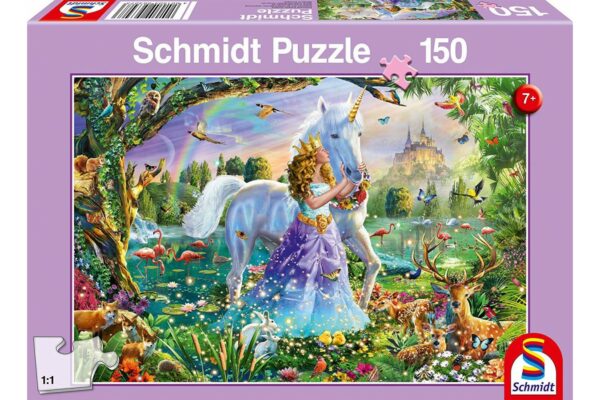 puzzle schmidt princess with unicorn and castle 150 piese 56307 1