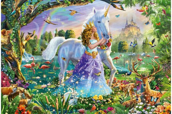 puzzle schmidt princess with unicorn and castle 150 piese 56307