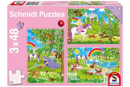 puzzle schmidt printesa in gradina castelului 3x48 piese include 1 poster 56225 1