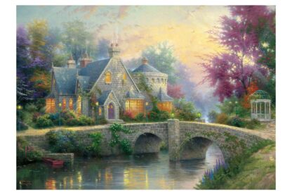 puzzle schmidt thomas kinkade conac in lumina serii iarna la conac 2x1000 piese 59468 1