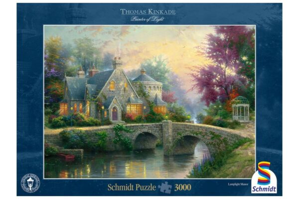 puzzle schmidt thomas kinkade lumina serii la conac 3000 piese 57463 2