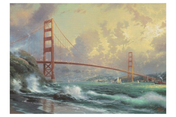 puzzle schmidt thomas kinkade podul golden gate 1000 piese cutie metalica 59802