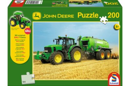 puzzle schmidt tractor 7530 cu si cisterna pentru gunoi 200 piese include 1 tractor siku 55628 1