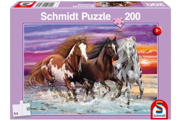 puzzle schmidt trio of wild horses 200 piese 56356 1