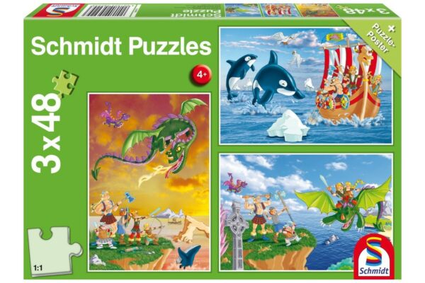 puzzle schmidt vikingi 3x48 piese include 1 poster 56224 1