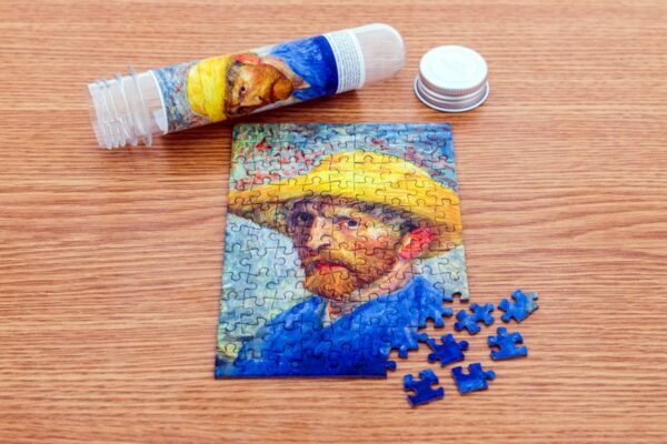 Puzzle TinyPuzzle - Vincent Van Gogh: Self Portrait with Straw Hat, 99 piese (1015) - imagine 2