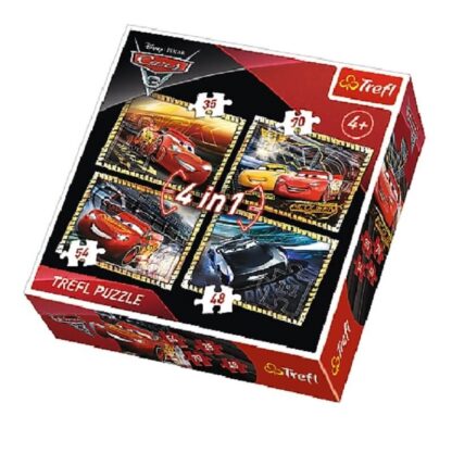 puzzle trefl 4 in 1 cars ready to race 35 48 54 70 piese