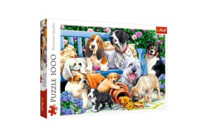 puzzle trefl dogs in the garden 1000 piese 10556 1