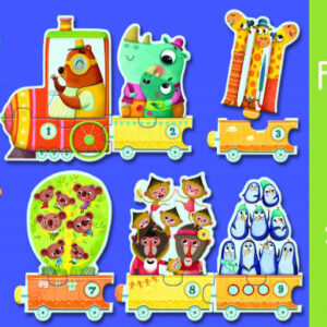 Puzzle trenuletul cu animale invata numerele