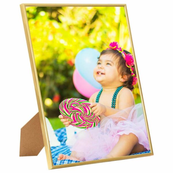 Rame foto colaj pentru perete/masa, 5 buc., auriu, 50x60 cm MDF - imagine 4