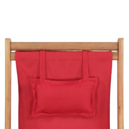 scaun de plaja pliabil rou textil i cadru din lemn 6