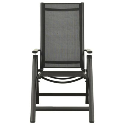 scaune de gradina pliante 2 buc negru textilenaaluminiu 2
