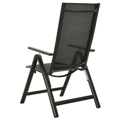 scaune de gradina pliante 2 buc negru textilenaaluminiu 3