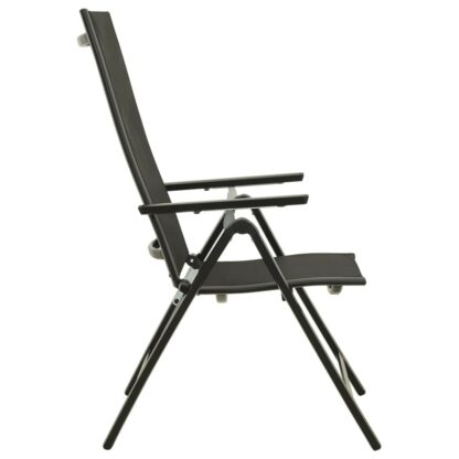 scaune de gradina pliante 2 buc negru textilenaaluminiu 4